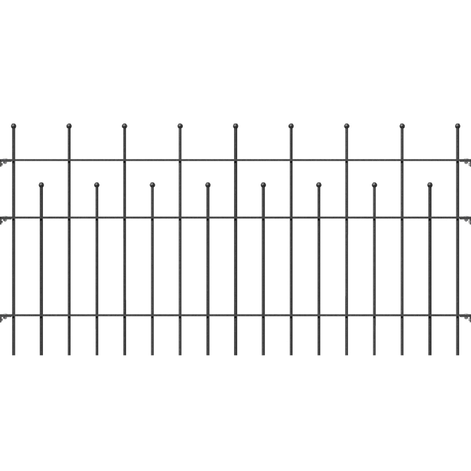 Metallzaun Grund-Set Madrid, anthrazit, zum Einbetonieren, 75 cm hoch, 1000 cm breit.