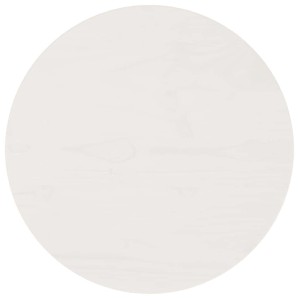 Weiße, runde Tischplatte aus Kiefer Massivholz, 40x2,5 cm.