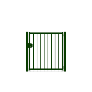 Grüne Zaunguru Gartentür Bremen, 143x149.7 cm, mit Schloss und 180° Öffnungswinkel.
