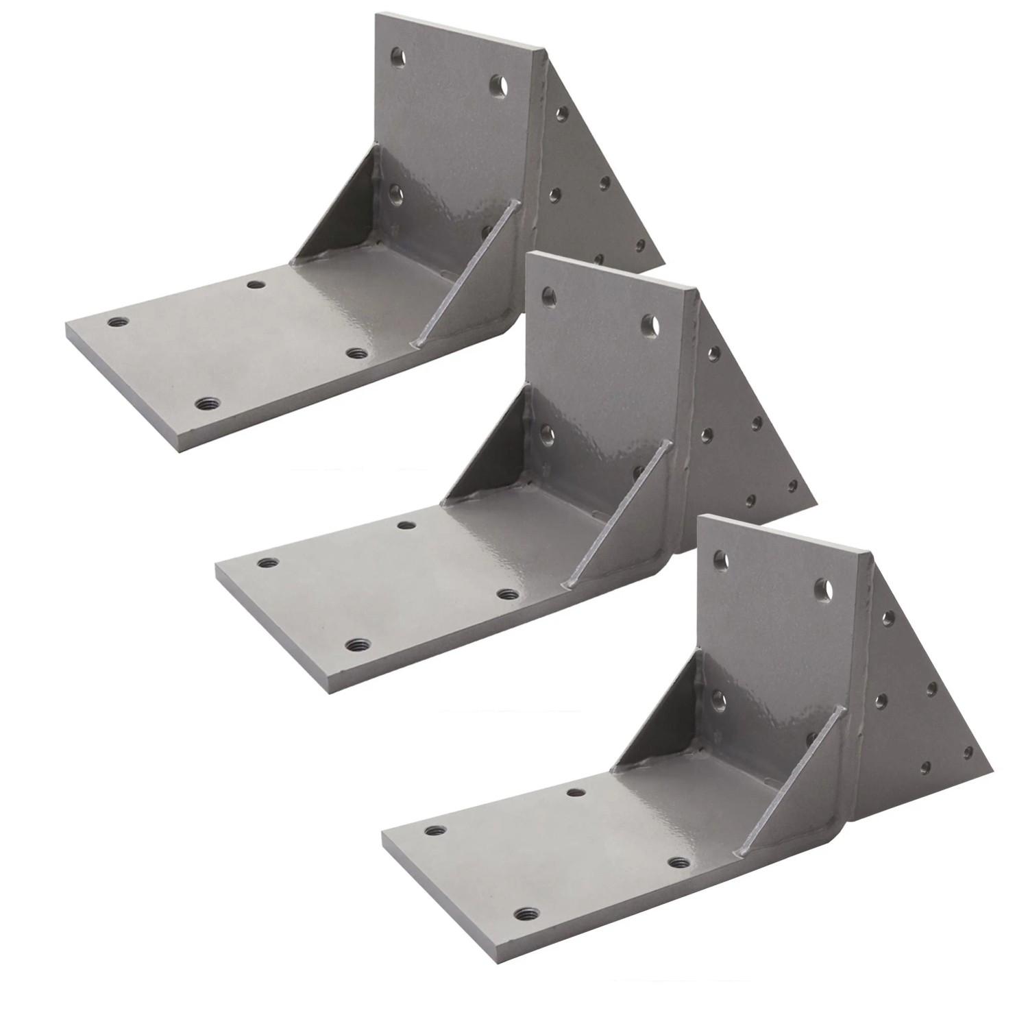 MCW 3er-Set Dachsparrenadapter für Kassetten-Markise H124 Dachsparren Halterung Adapter Grau