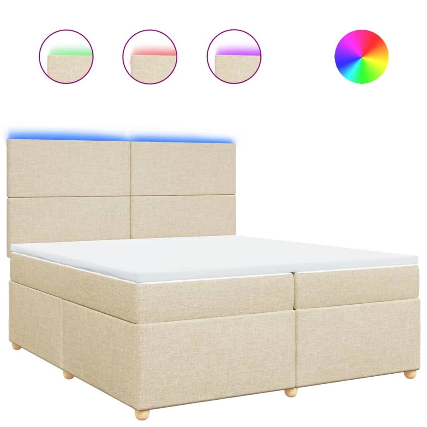 vidaXL Boxspringbett mit Matratze Creme 200x200 cm Stoff 3293685 günstig online kaufen