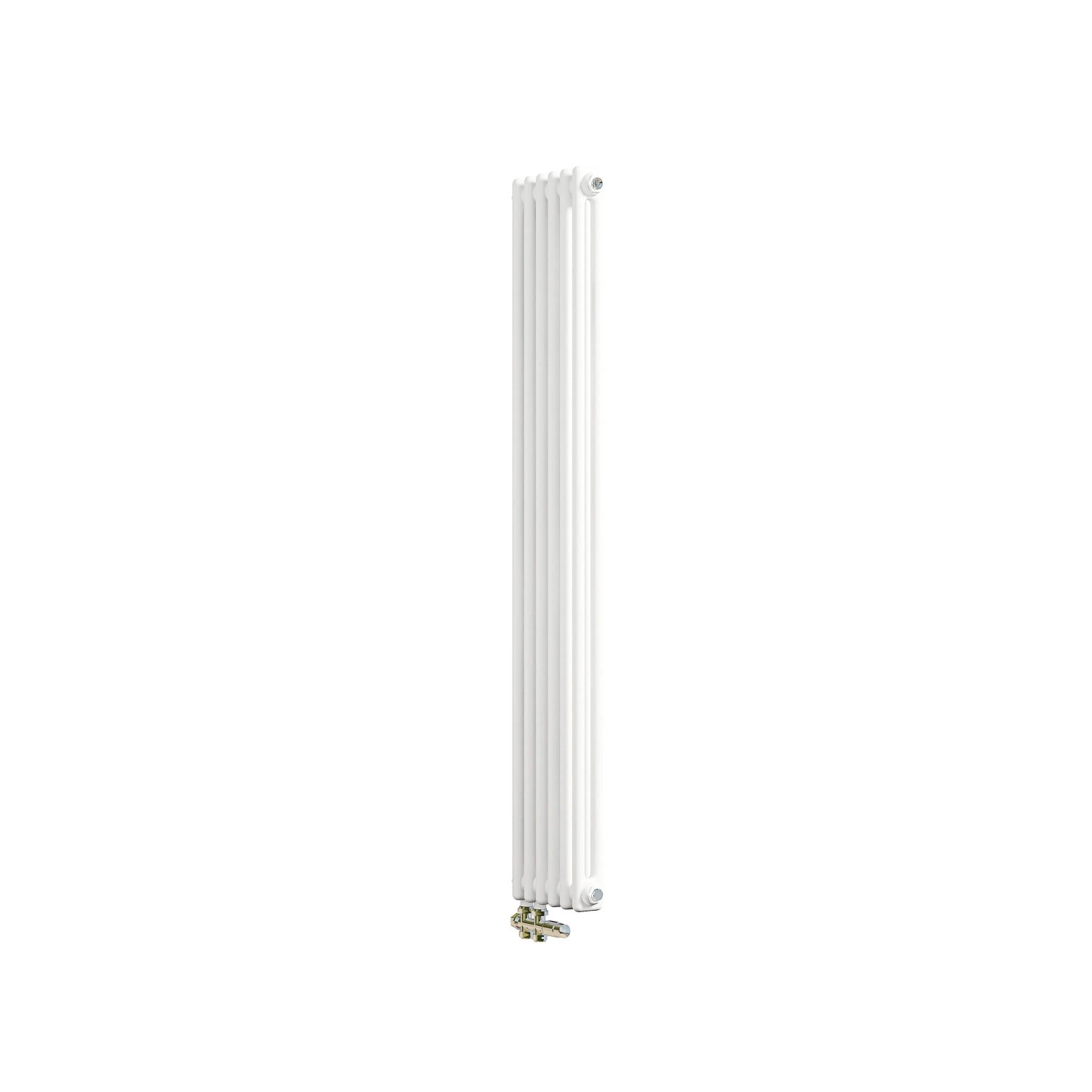 AICA Traditioneller Heizkörper 1500 x 290 mm Gusseisenstil 2 Spalten mit Seitenanschluss Weiß 748W