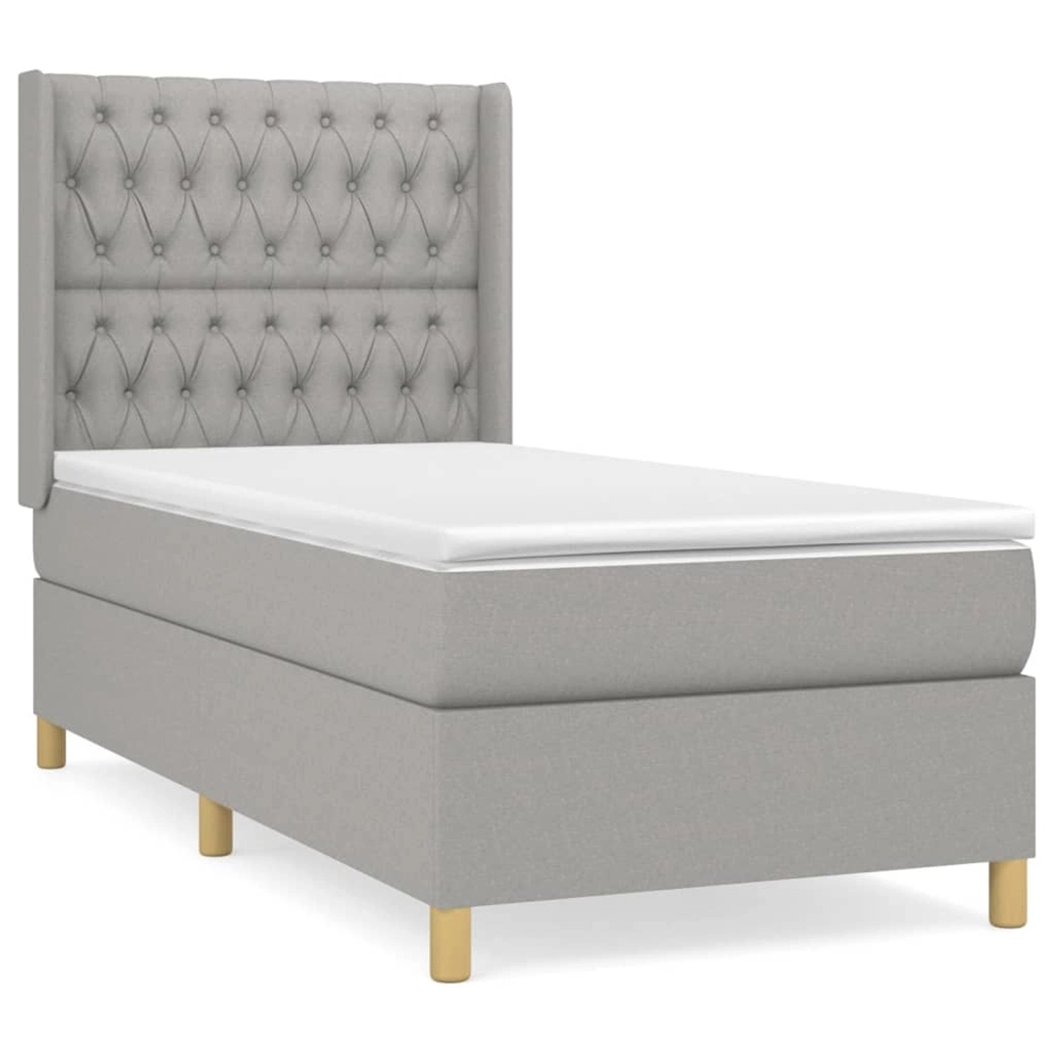 vidaXL Boxspringbett mit Matratze Hellgrau 90x190 cm Stoff1378595 günstig online kaufen