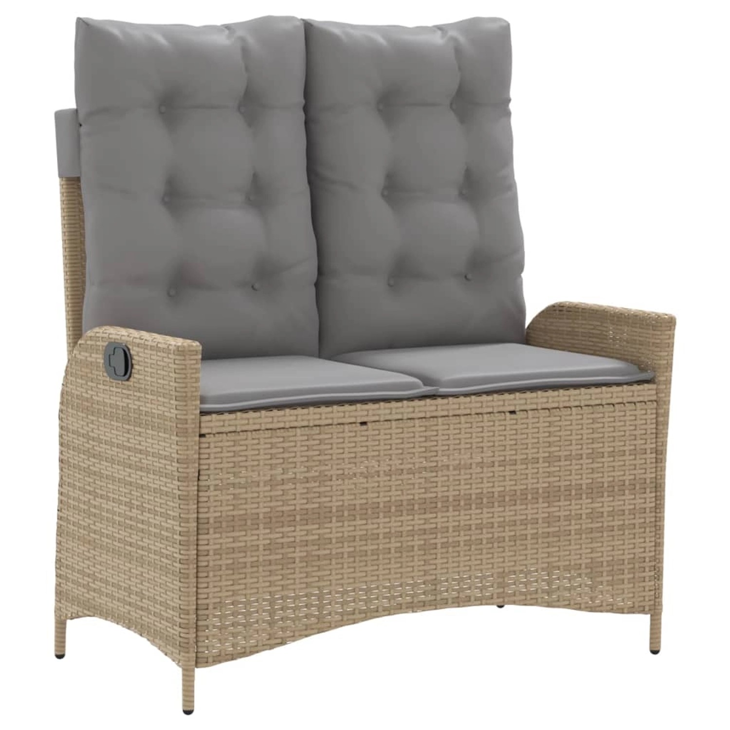 furnicato Gartenbank Verstellbar mit Kissen Beige Poly Rattan