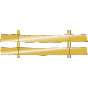 Grünes T & J Zaunbrett Bonanza, sägerau, 250 cm, für Gartenzäune.