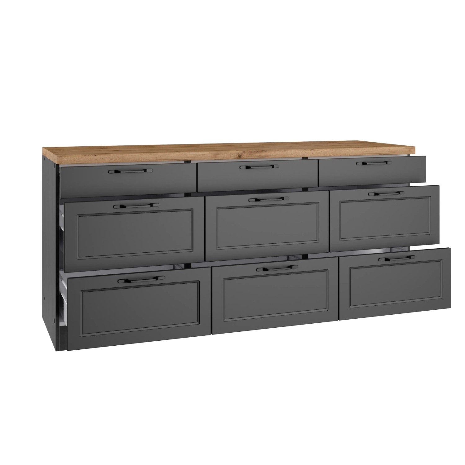 Held Küchen Unterschrank Kempten 180 cm Grau/Graphit kaufen bei OBI