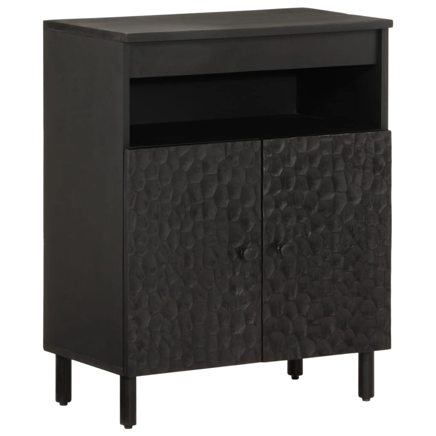 vidaXL Beistellschrank Schwarz 60x33x75 cm Massivholz Mango 356844 günstig online kaufen
