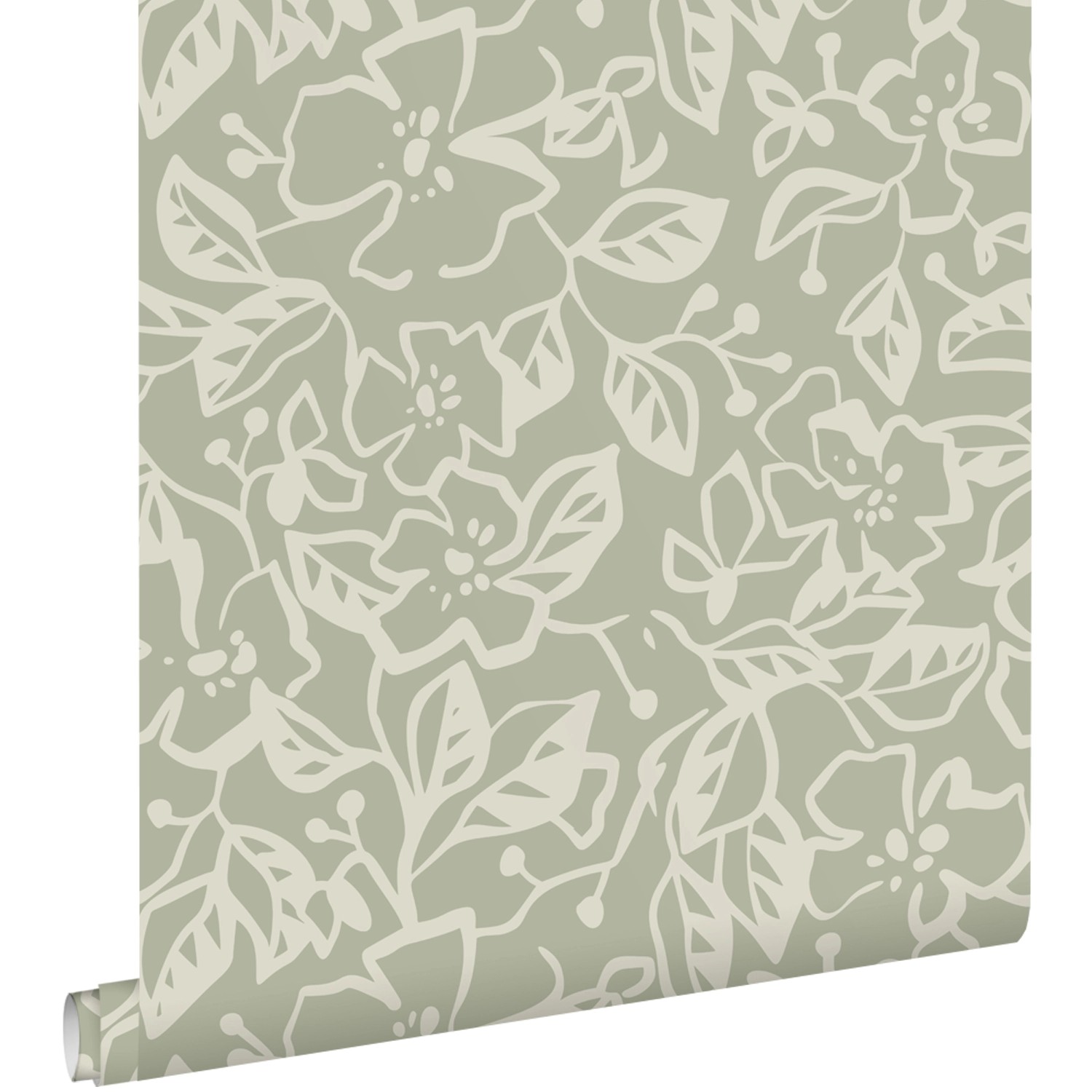 ESTAhome Tapete Blätter und Blumen Mintgrün 50 x 900 cm günstig online kaufen