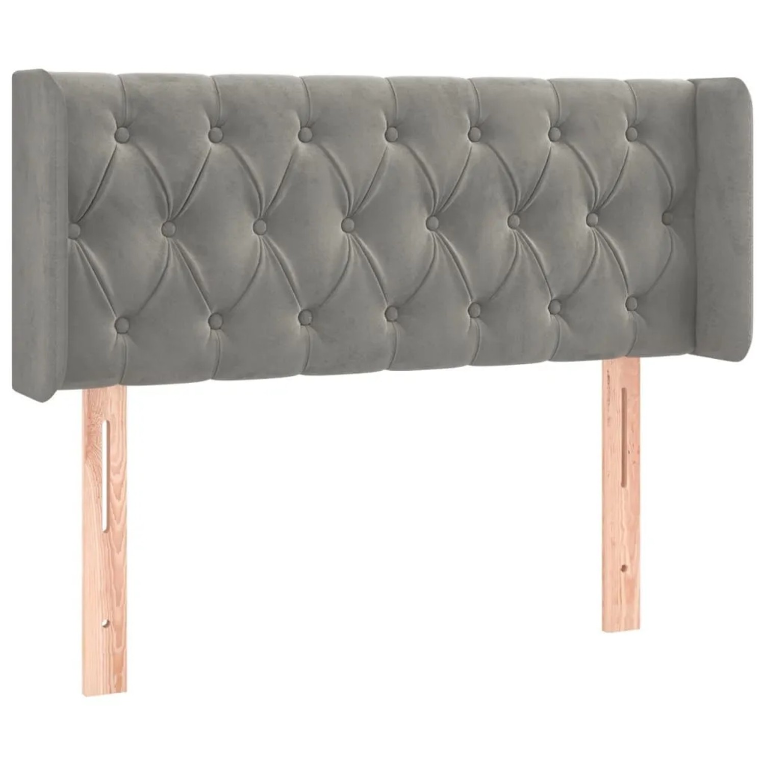 vidaXL Kopfteil mit Ohren Hellgrau 93x16x78/88 cm Samt 3119140