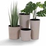 Siena Garden Pflanzgefäße Eco Lens, weiß, verschiedene Größen. Übertöpfe mit Rillenoptik.