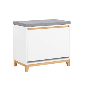 SoBuy Schuhkipper Schuhbank mit Klappe Dielenbank mit Sitzkissen FSR191-WN