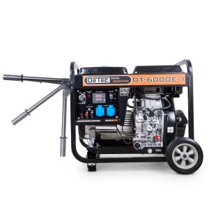 DeTec. Diesel Stromerzeuger DT-6000E-1, 5kW, mit E-Start, Handgriffen und Rollen.