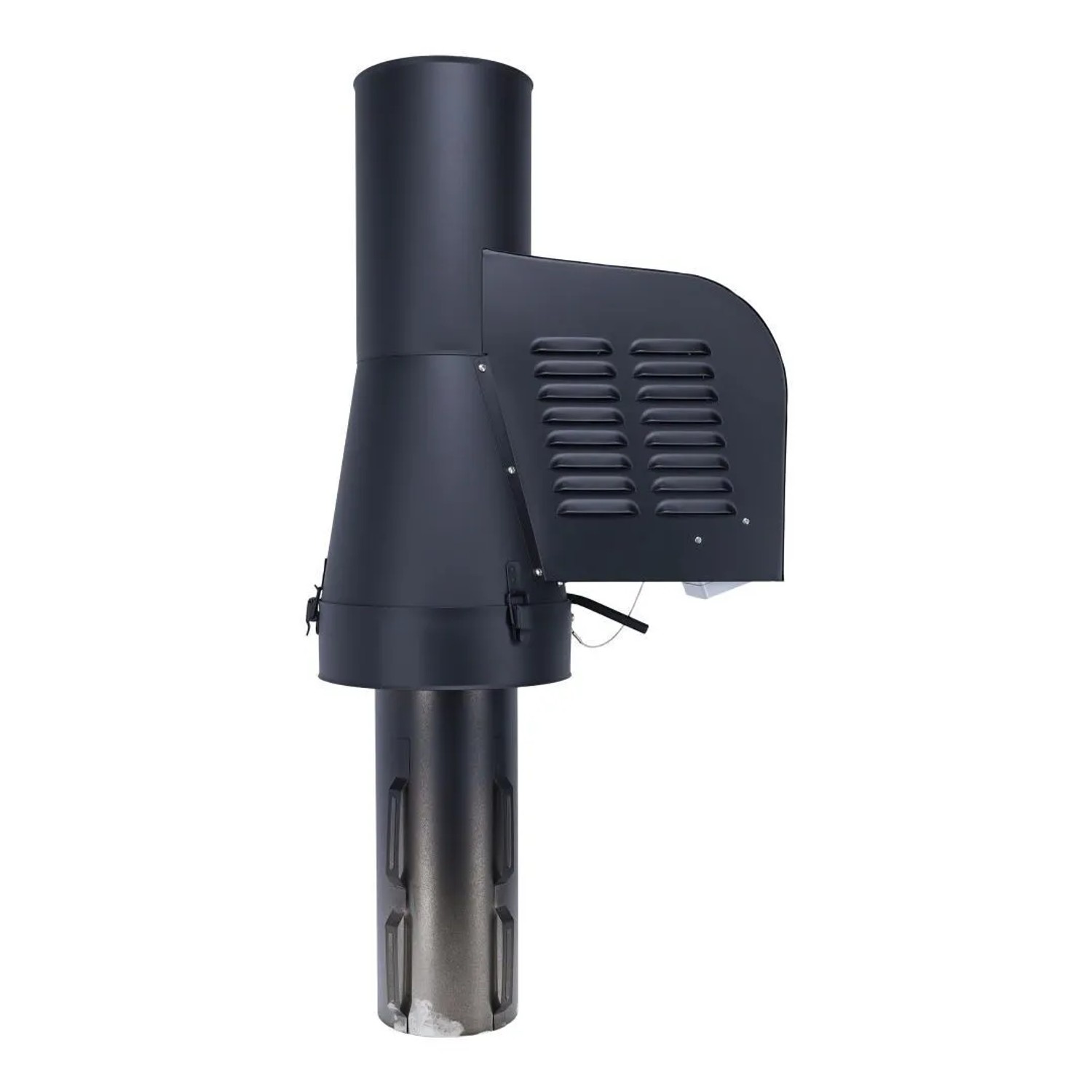 Subtiel Rauchsauger Rund Zum Einstecken Ø 200 mm Edelstahl Schwarz Mit Verlängertem Einschub 330 mm