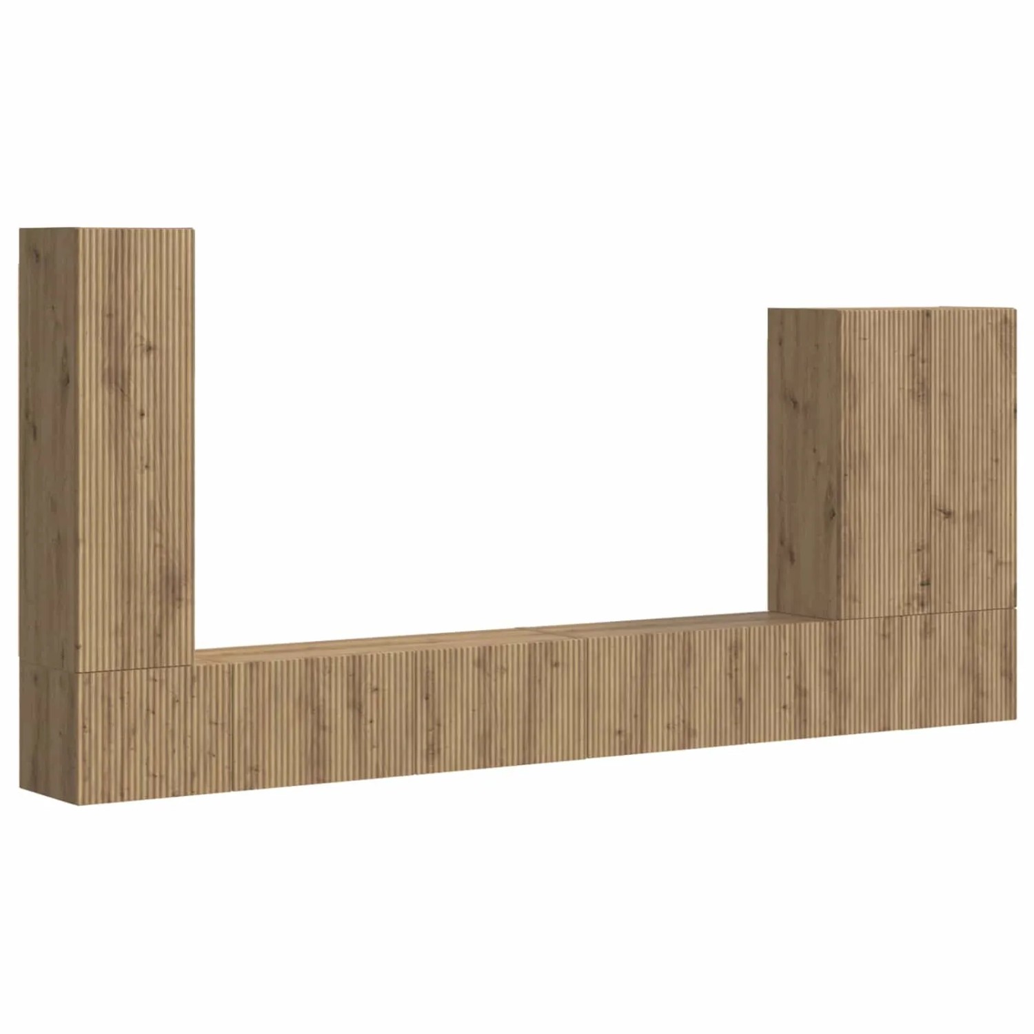 vidaXL TV-Wandregal-Set Wandmontiert 6 Stk Artisan-Eiche 3408960