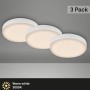 Briloner LED-Einbauleuchte Plat 3er-Set, weiße Einbaustrahler mit warmweißem Licht.