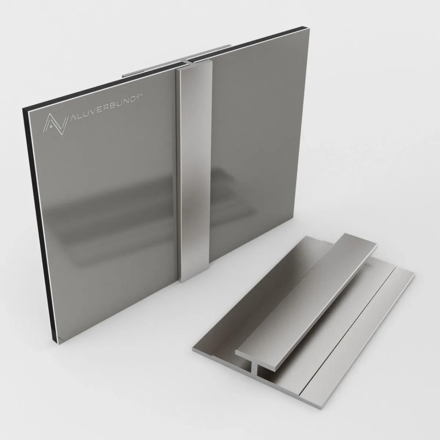 Aluverbund24 100cm Verbindungsprofil für Alu Verbundplatte Silber E6Ev1