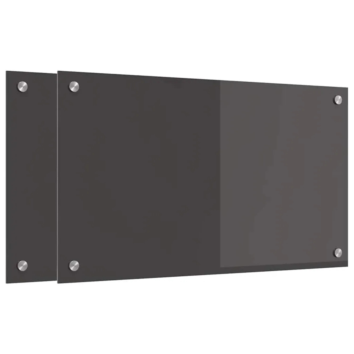 vidaXL Küchenrückwand 2 Stk Dunkelgrau 70 x 40 cm Gehärtetes Glas 3415458