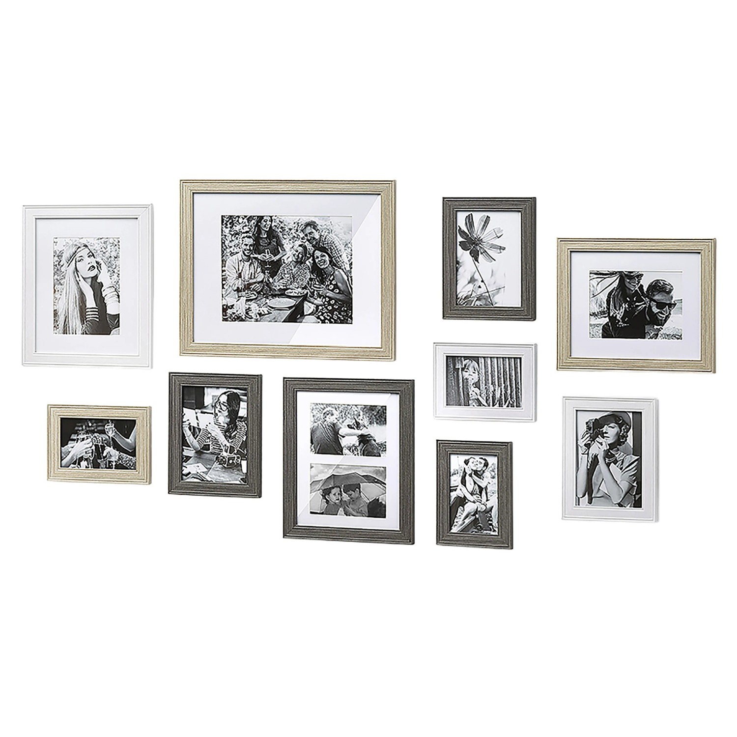 Kobolo Bilderrahmen Foto Set DUSKY 10 Stück Holz Verschiedene Größen günstig online kaufen