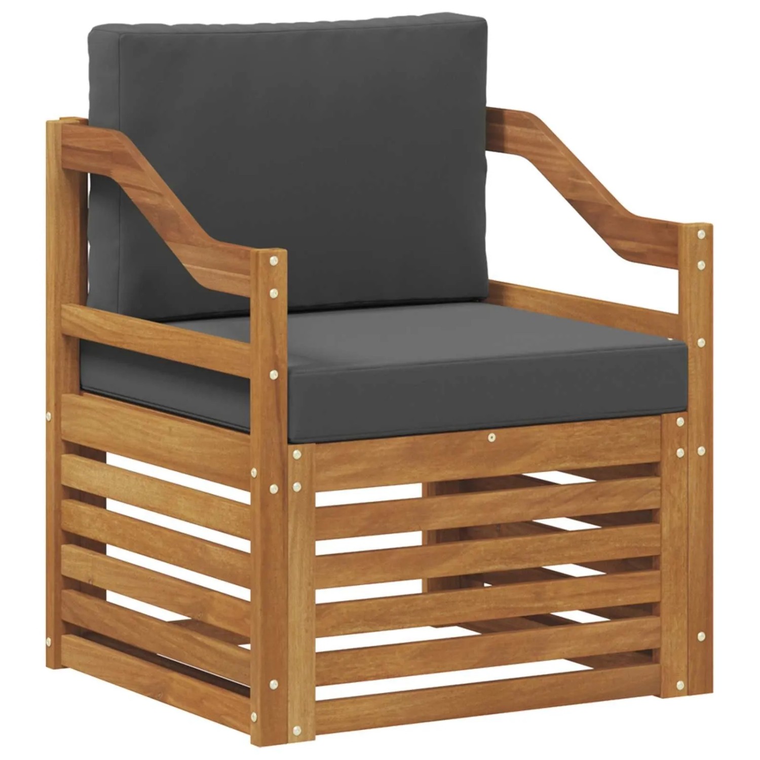 vidaXL Outdoor-Sofagarnitur mit Kissen Natur 67 x 63 x 73 cm 3436372