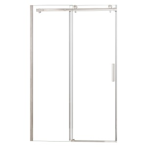 AICA Duschkabine 150x195cm mit Schiebetür, 8mm ESG-Glas, Nischentür, chromglänzender Rahmen.