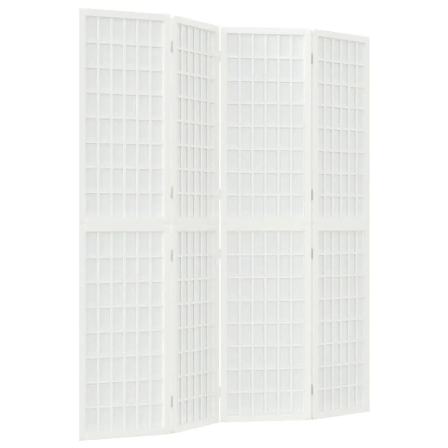 vidaXL 4 Tlg Paravent Japanischer Stil Faltbar 160x170 cm Weiß 352088