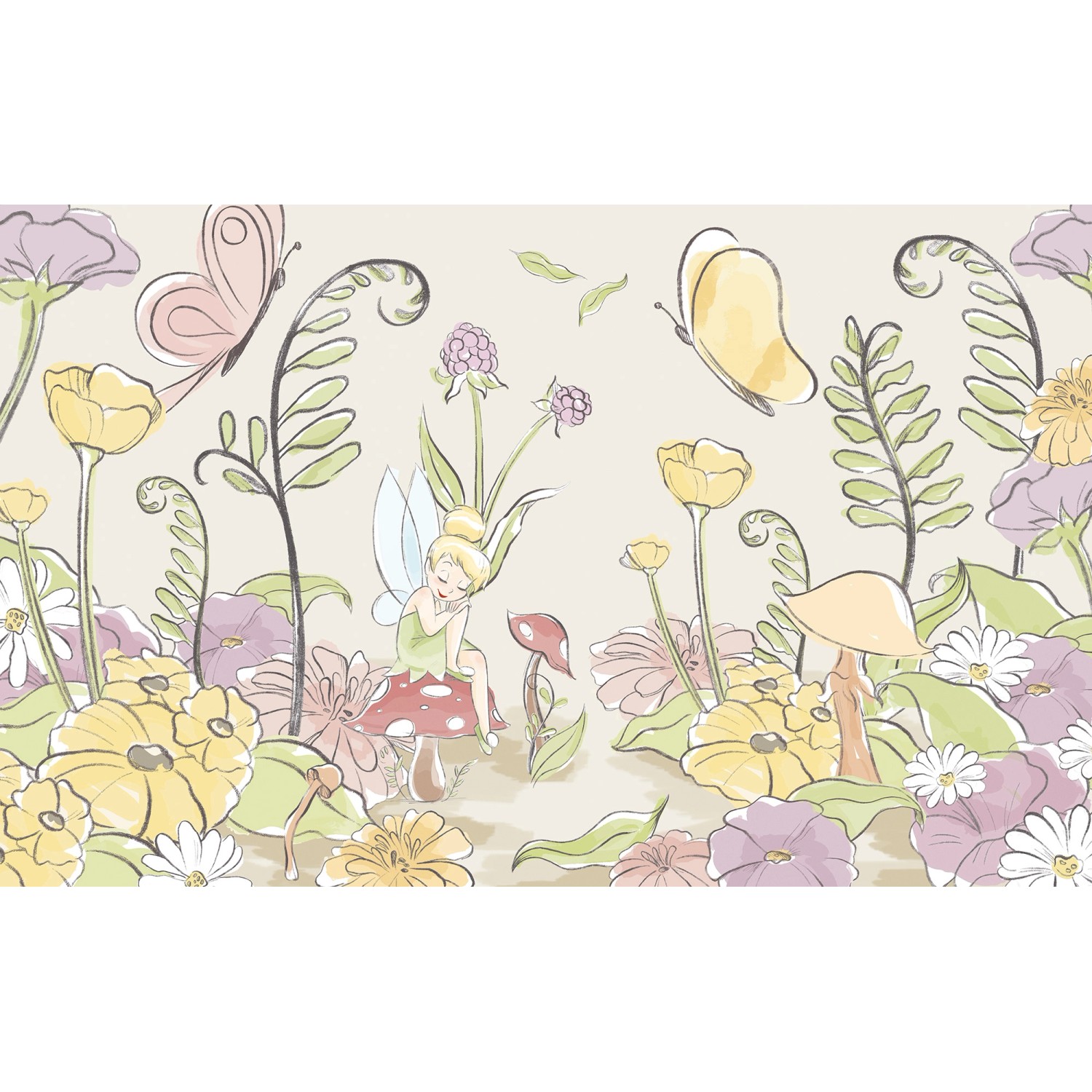 Komar Vlies Fototapete Disney Tinker Bell Infant Bunt günstig online kaufen