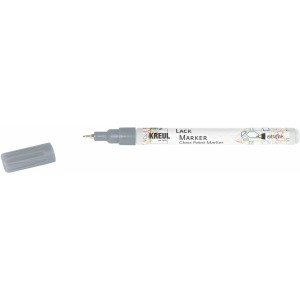 Kreul Lack Marker Extrafine in Silber, Strichstärke 0,8 mm, mit abgenommener Kappe.