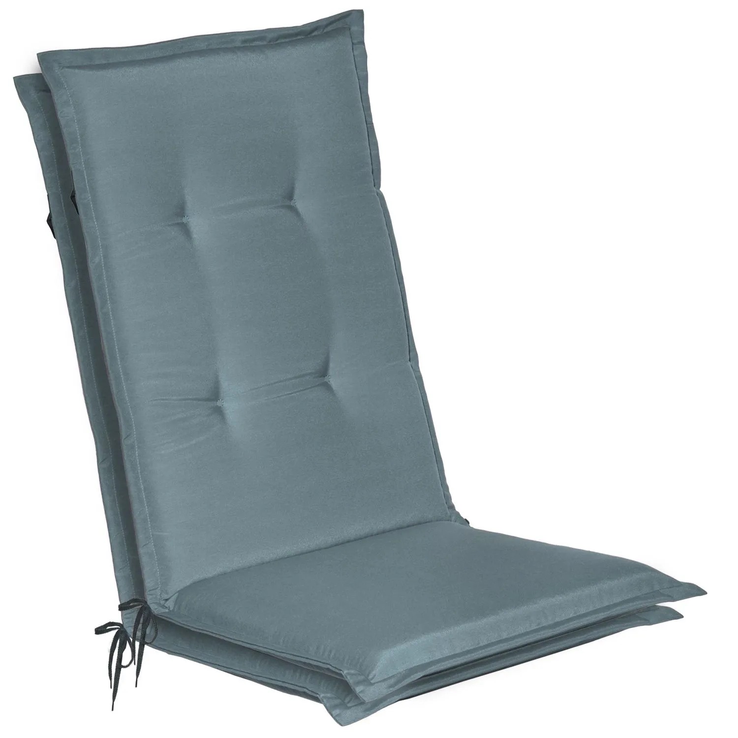 Beautissu 2er Set Gartenstuhlauflage Loft HL Taubenblau 120x50x6cm