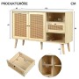 Merax Sideboard 120x40x80 cm Eiche Rattan 1 Schublade 2 Türen Verstellbare Ablagen_5
