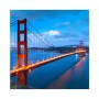 Schwarzer Schlüsselkasten mit Glasfront, Golden Gate Bridge Motiv, 50 Haken, beschreibbar, magnetisch.
