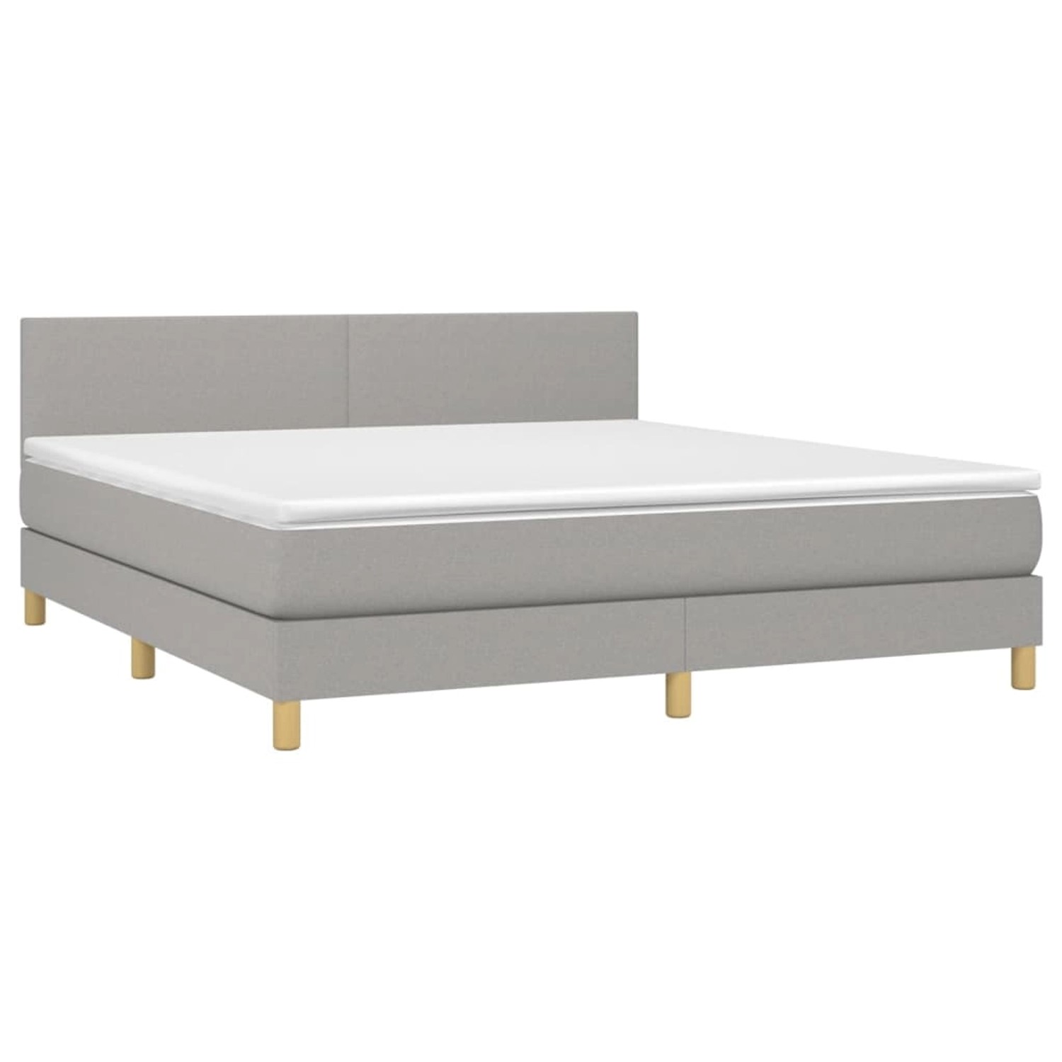 vidaXL Boxspringbett mit Matratze & LED Hellgrau 180x200 cm Stoff 3133573 günstig online kaufen