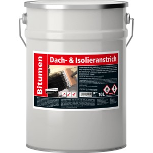 Eimer Bitumen Dach- und Isolieranstrich, 10 l, für Schutz und Abdichtung von Dächern und Mauerwerk.