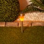 6er Set Näve LED Solar-Wegeleuchte mit Erdspieß, warmweiß und Flammeneffekt.