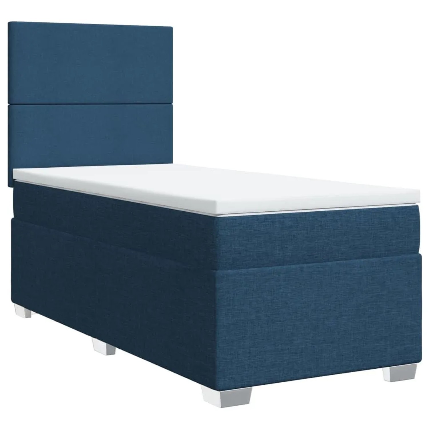 vidaXL Boxspringbett mit Matratze Blau 90x190 cm Stoff 3292642