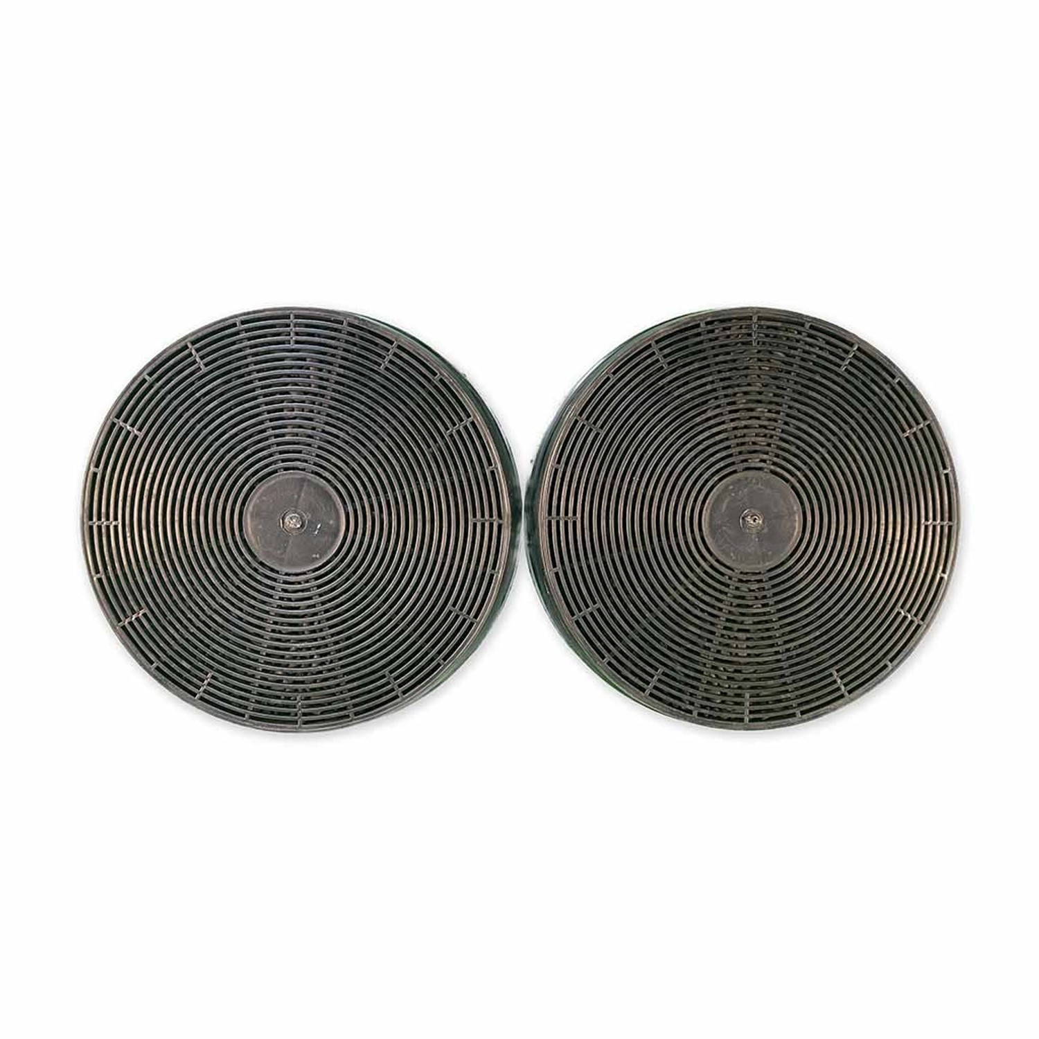 Zwei runde AIR2GO Aktivkohlefilter für Privileg Dunstabzugshauben, Ersatzfilter im Set.