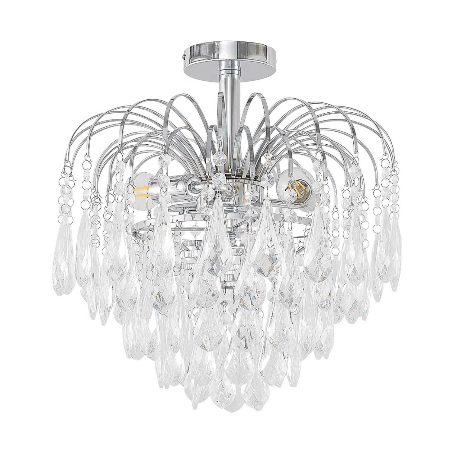 Lindby Deckenlampe Silino 9626542 Modern in Chrom aus Metall 3-flammig E14 Wohnzimmerleuchte
