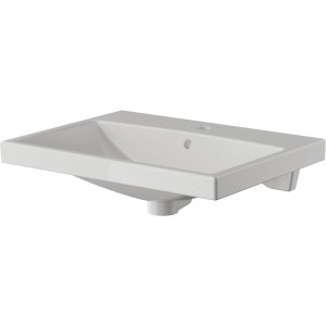 Pelipal Keramikwaschtisch 4035, weiß, 60 cm, mit Armaturbohrung und Überlauf.