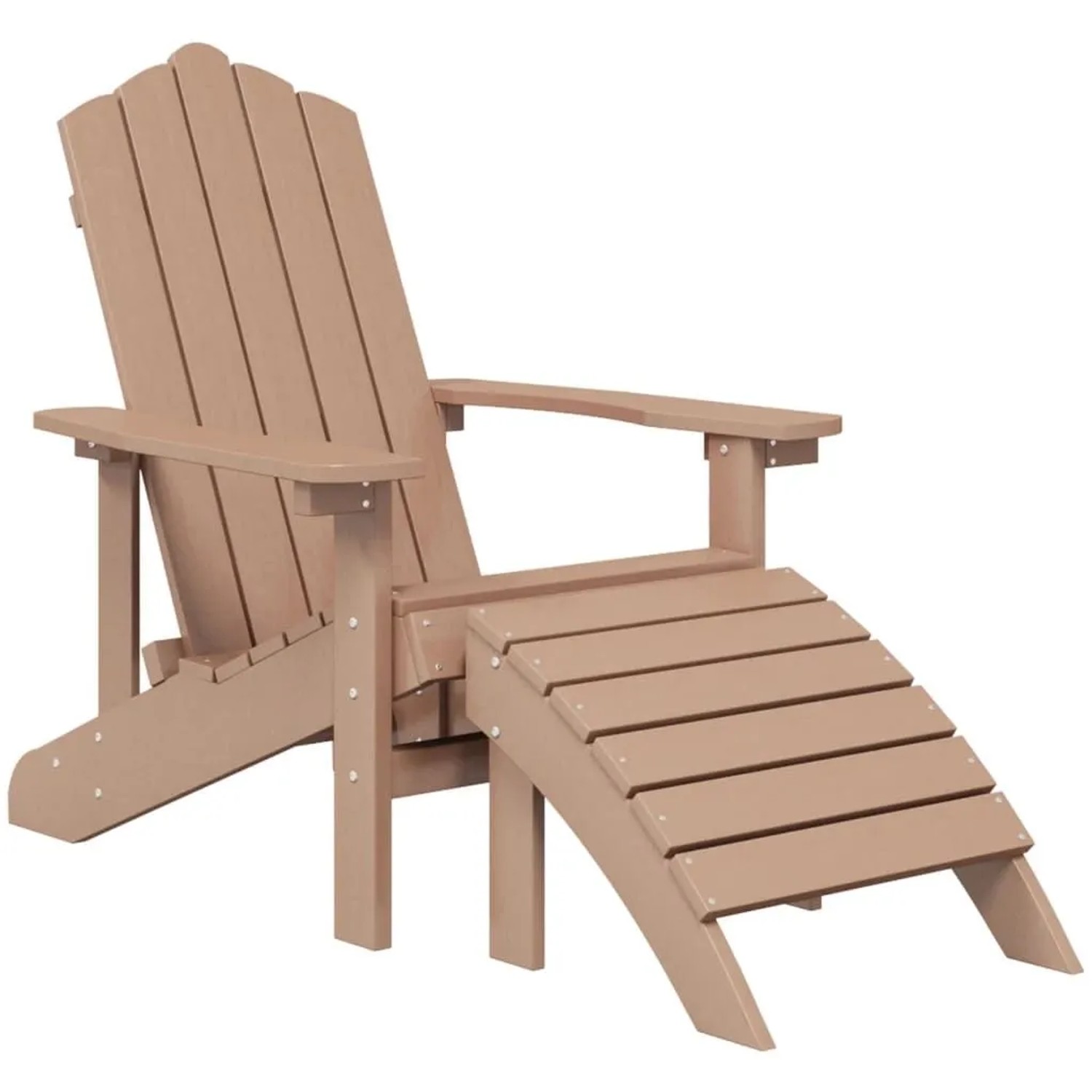 vidaXL Adirondack-Gartenstuhl mit Fußteil HDPE Braun 318647