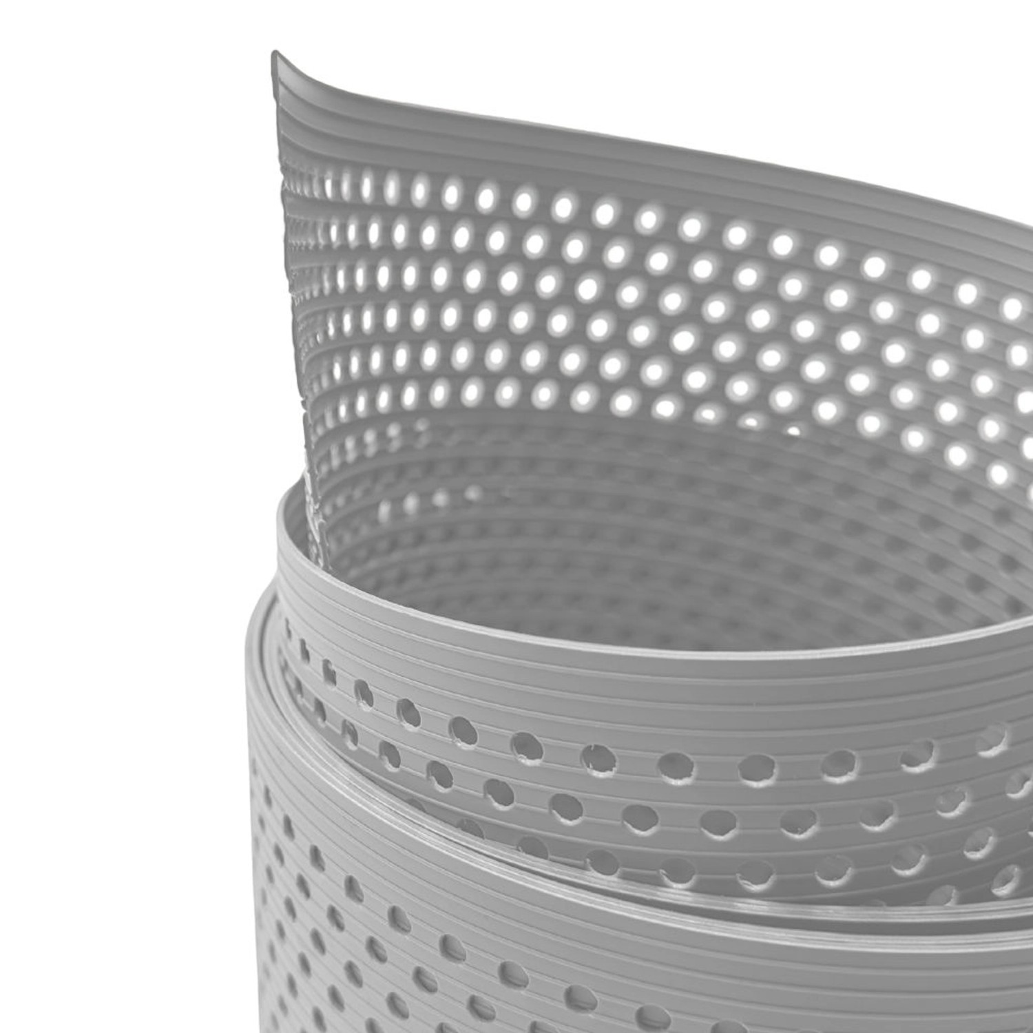 zaunzu Sichtschutz Rille gelocht, lichtgrau, 50m Rolle für Zaunbau & Sichtschutz.