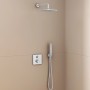 Ideal Standard Brausehalter Idealrain Atelier eckig, Chrom, mit Handbrause und Kopfbrause.