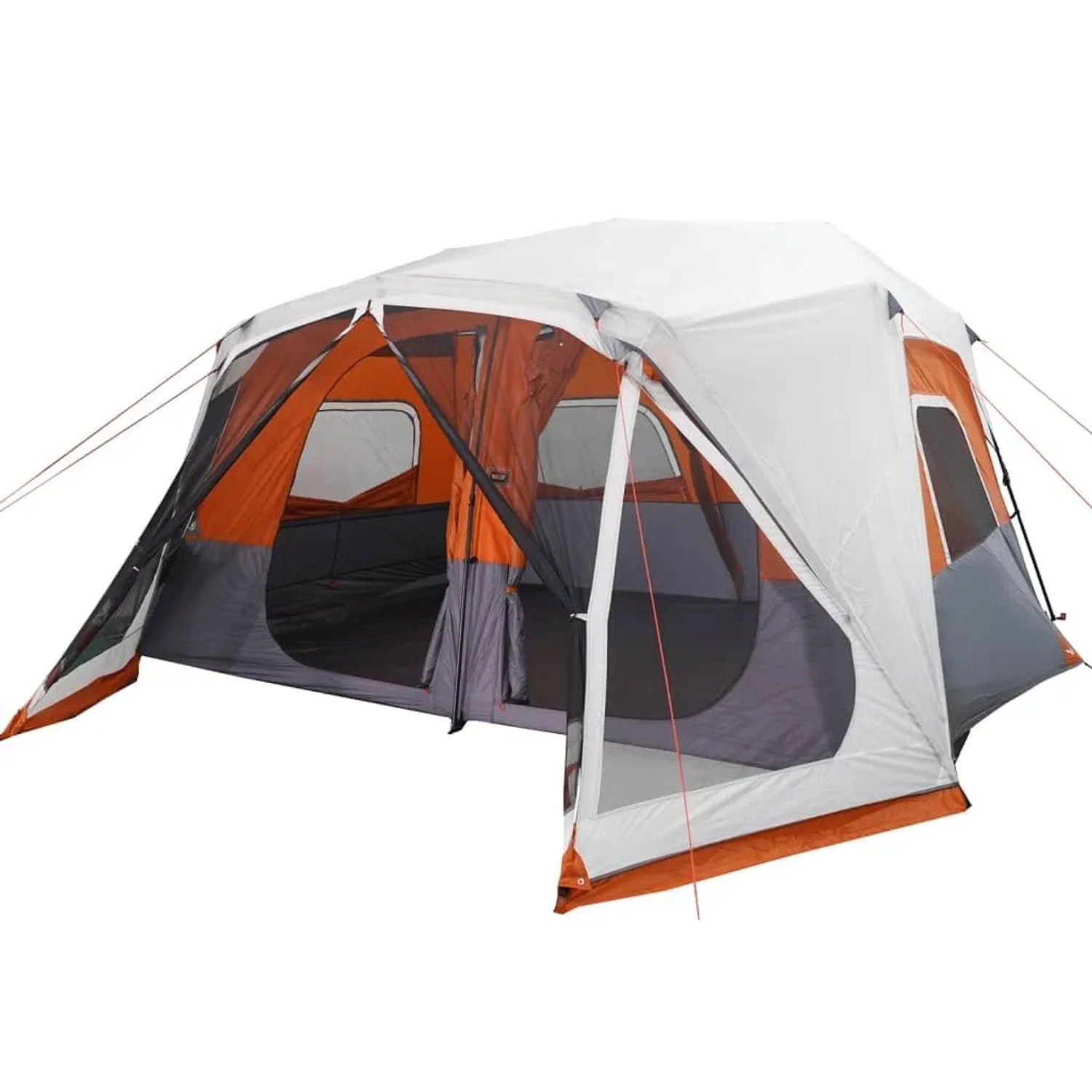 vidaXL Familienzelt mit LED 10 Personen Hellgrau Orange Quick Release 94303