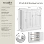 Tectake Waschbeckenunterschrank Jasper 2 Geräumige Fächer Spanplatte und Mdf Platte  30 x 62 x 60 cm Weiß_6