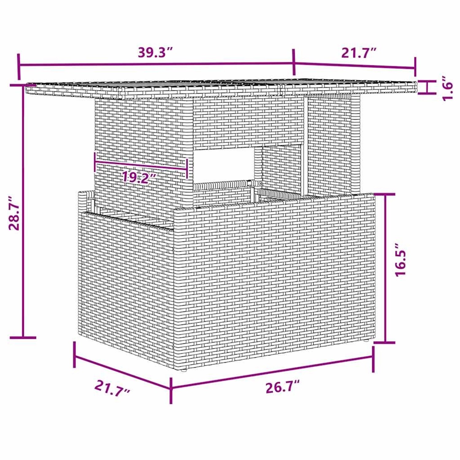 vidaXL Gartenmöbel Set, 7-teilig, schwarz, Poly Rattan, mit Maßen. Ideal für Terrasse und Garten.