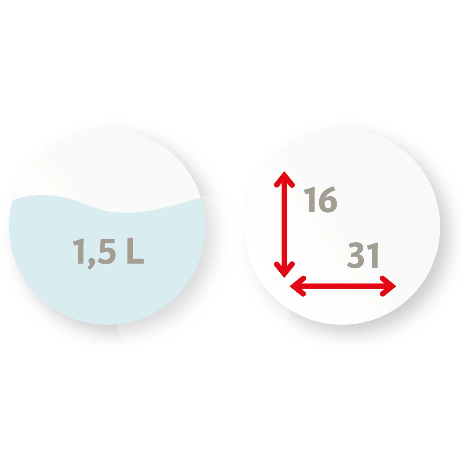 Scheurich Gießkanne Lilly Topaz Clear, 1,5 l: Füllmenge und Maße im Überblick.