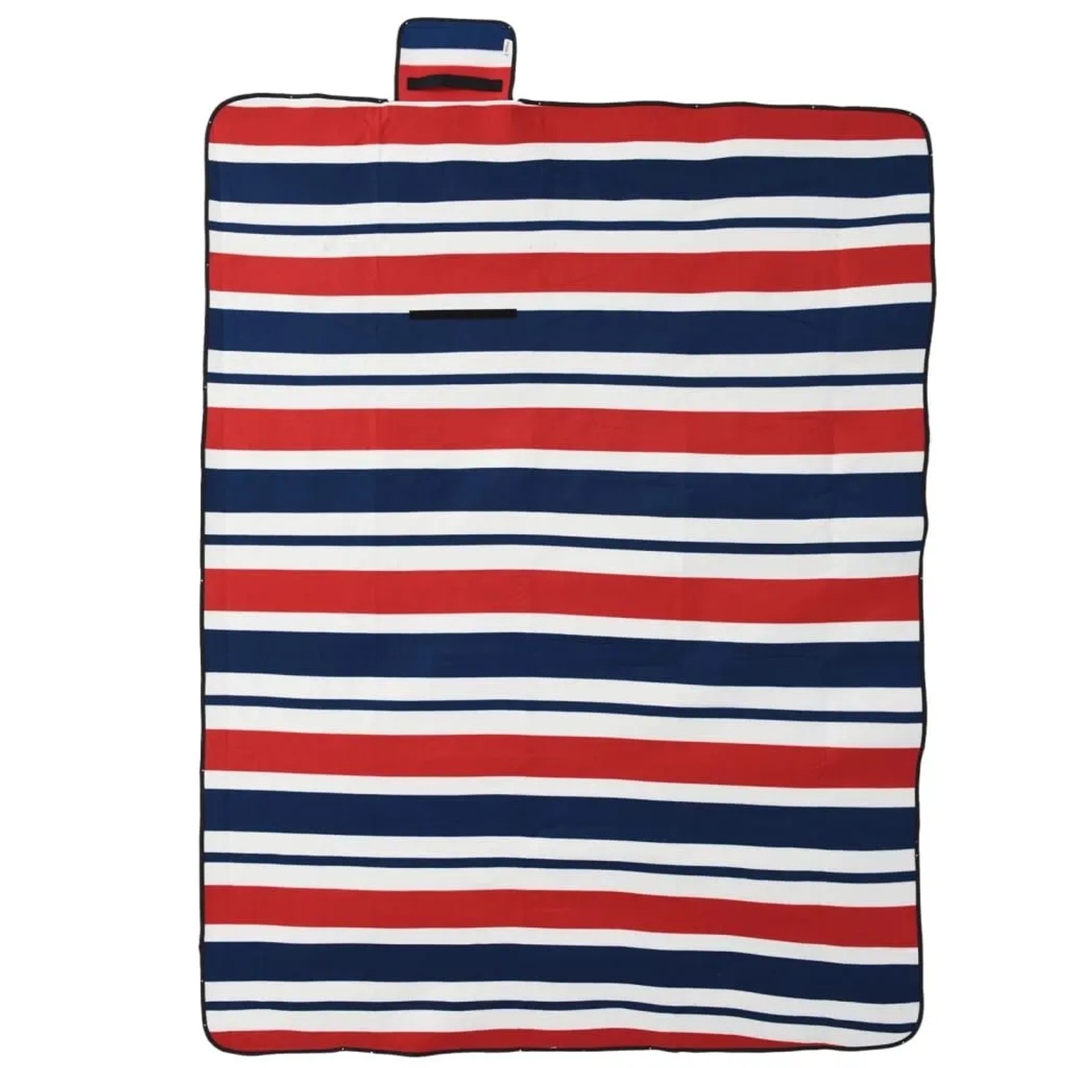 vidaXL Picknickdecke Faltbar Rot und Blau Gestreift 200x150 cm Samt 4004207