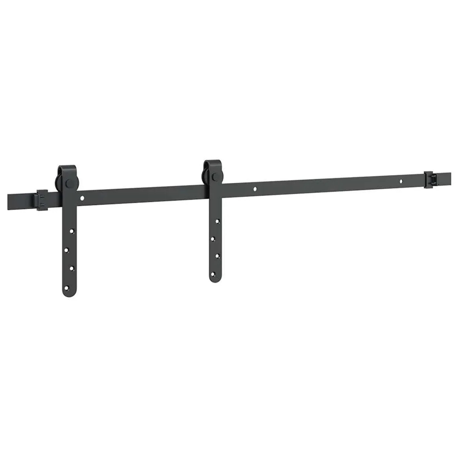 vidaXL Schiebetürbeschlag Set, 91 cm, Karbonstahl, schwarz. Für Schranktüren.