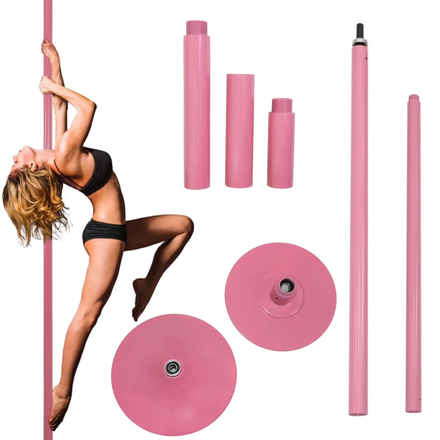 TRUTZHOLM Pole Dance Tanzstange Profi 231 bis 274 cm Ohne Bohren Pink