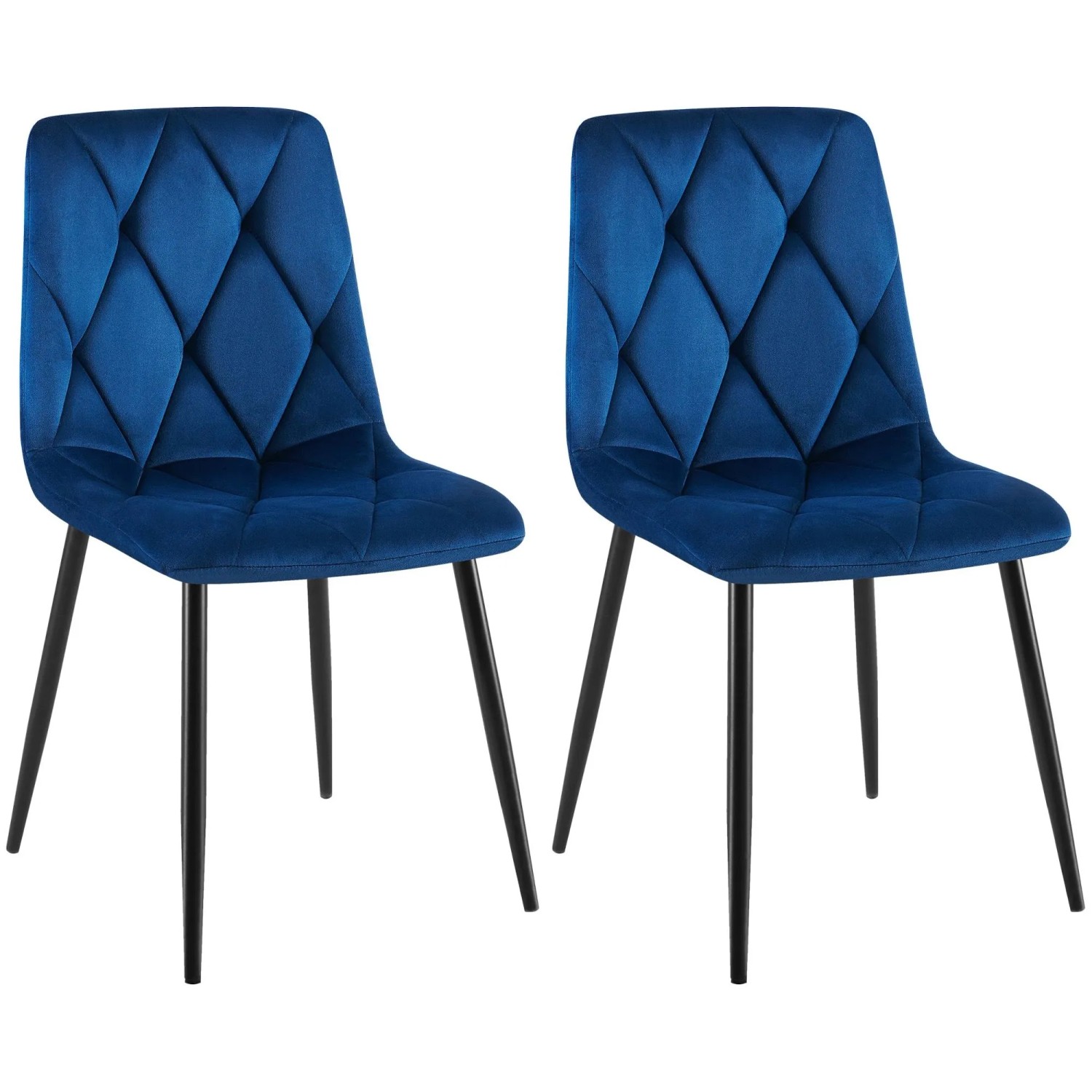 CLP 2er Set Esszimmerstuhl Clairton dunkelblau/Samt