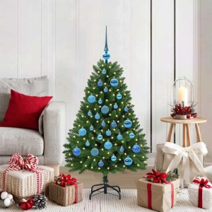 vidaXL Künstlicher Weihnachtsbaum Grün 120 cm PVC und Metall 3395674