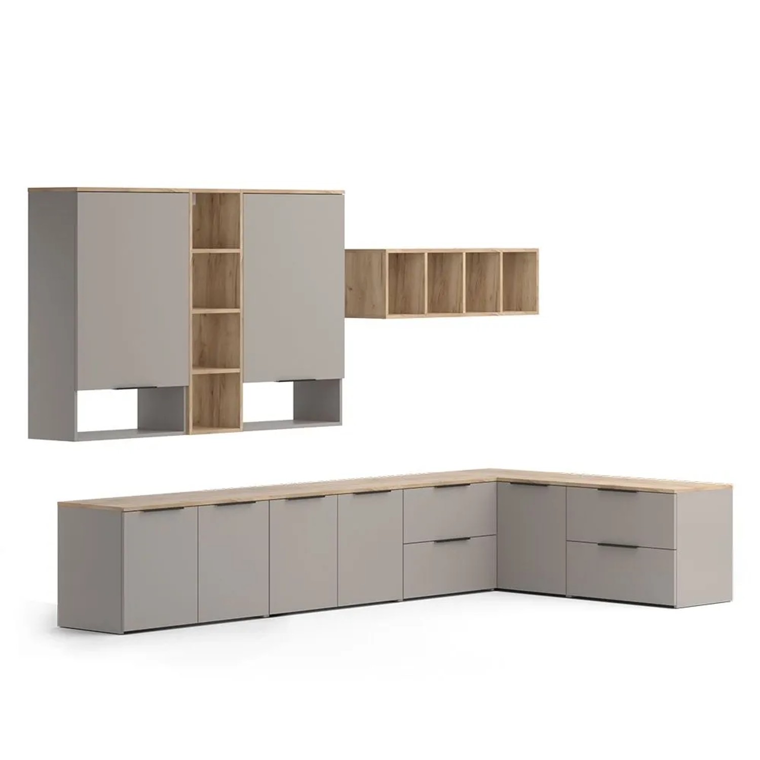 Vicco Wohnwand Wido Greige 80 x 50 9 Teile Art Nr 57464